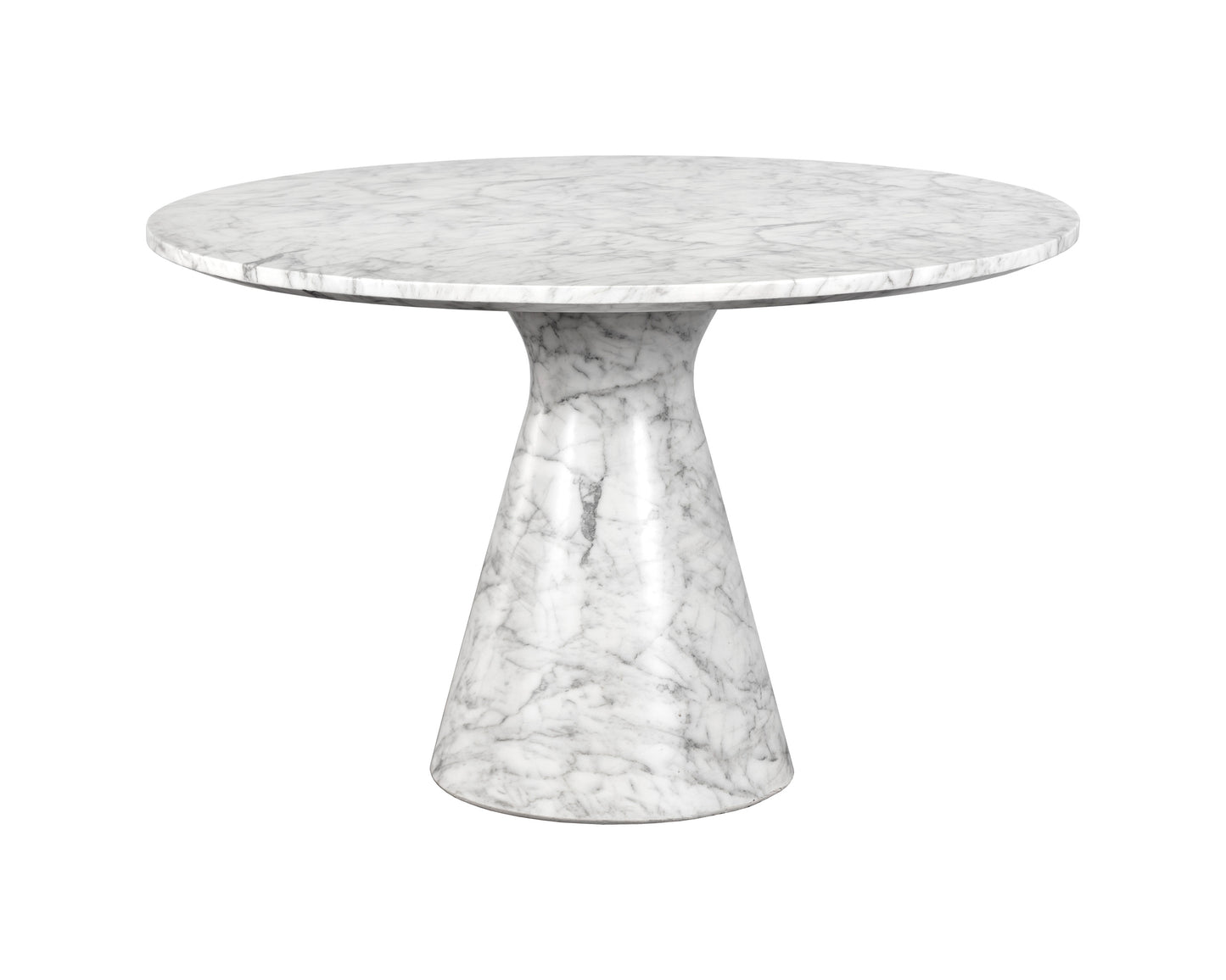 NAHLA SHELBURNE DINING TABLE - MARBLE LOOK - WHITE - 47"