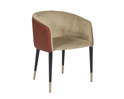 NAHLA ASHER DINING ARMCHAIR - POLO CLUB TOAST / DILLON CHILI