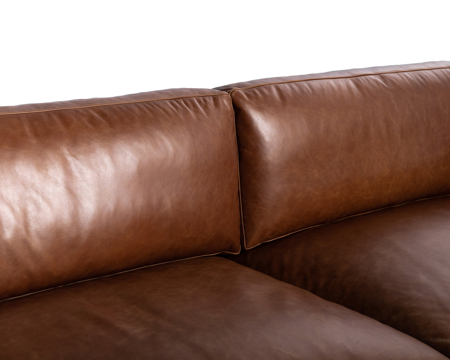 NAHLA ROGERS SOFA - SHALIMAR TOBACCO LEATHER