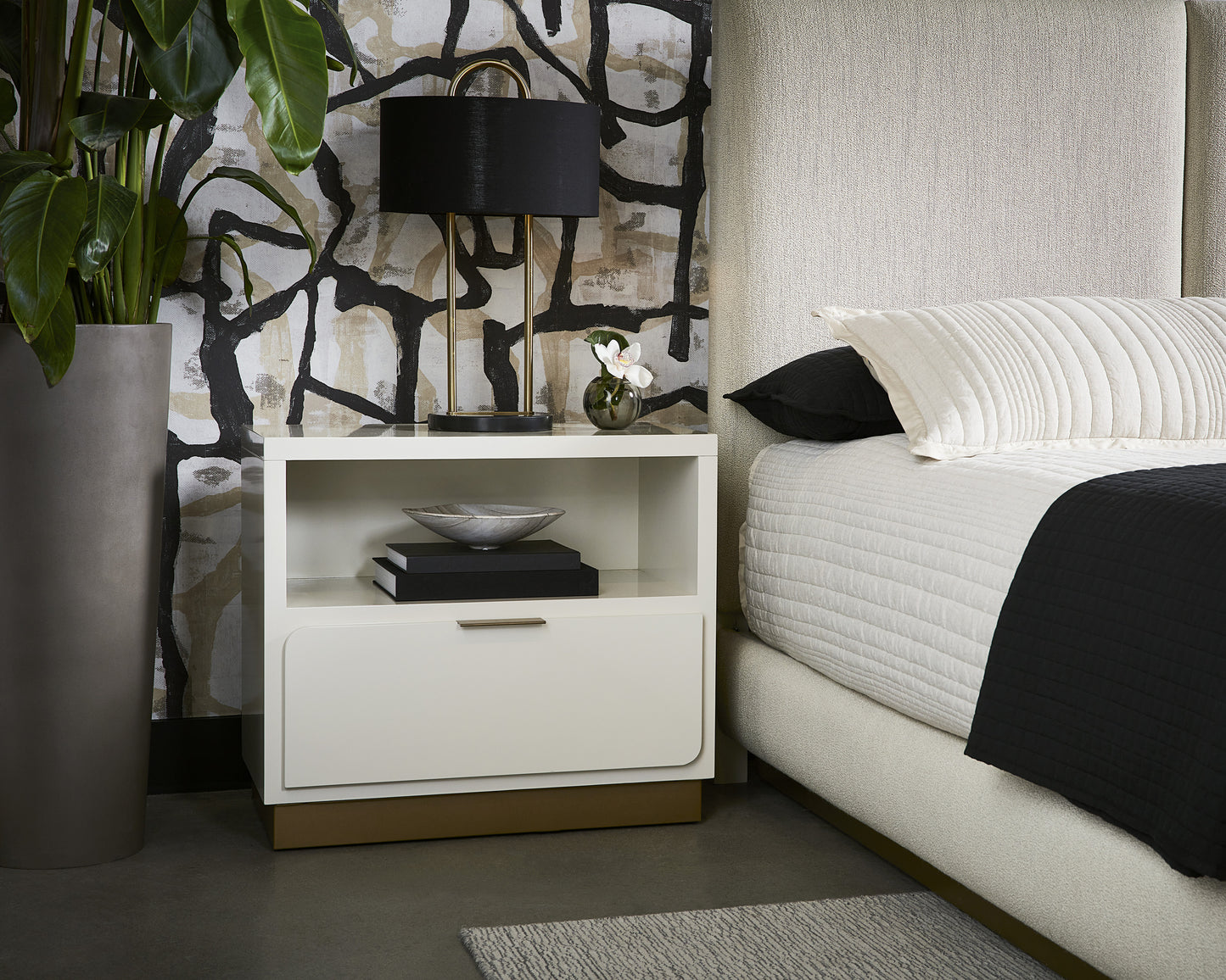 NAHLA JENKINS NIGHTSTAND - HIGH GLOSS CREAM