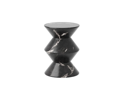 NAHLA UNION END TABLE - MARBLE LOOK - BLACK