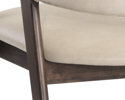 NAHLA MILTON DINING ARMCHAIR - SMOKE ACACIA - BRAVO CREAM