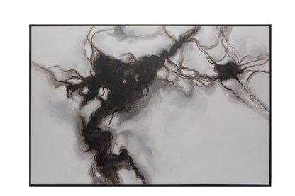 NAHLA SMOKE SCREEN - 72" X 48" - BLACK FLOATER FRAME