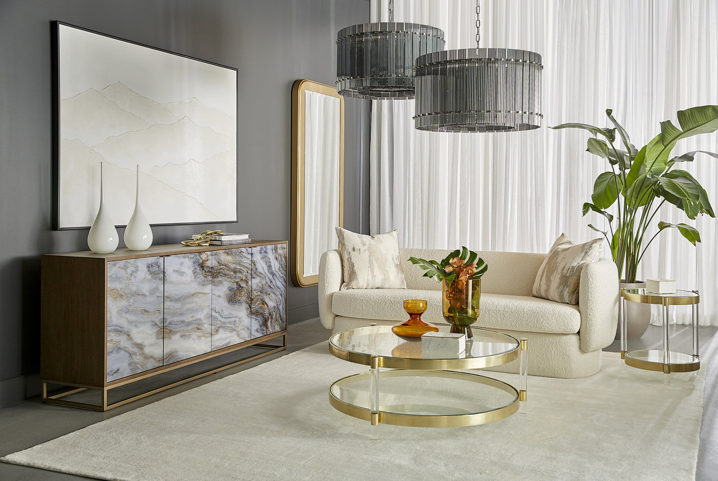 NAHLA YORK END TABLE - BRASS