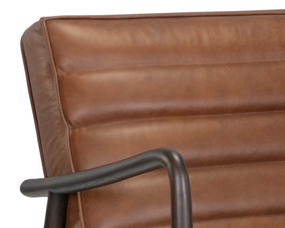 NAHLA LYRIC LOUNGE CHAIR - VINTAGE CARAMEL LEATHER