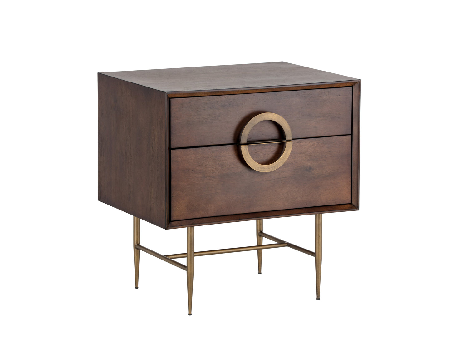 NAHLA EMERY NIGHTSTAND - ANTIQUE BRASS - DARK MANGO