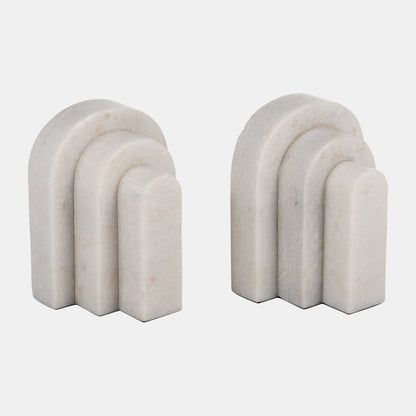 Marble Layered Arches Bookends