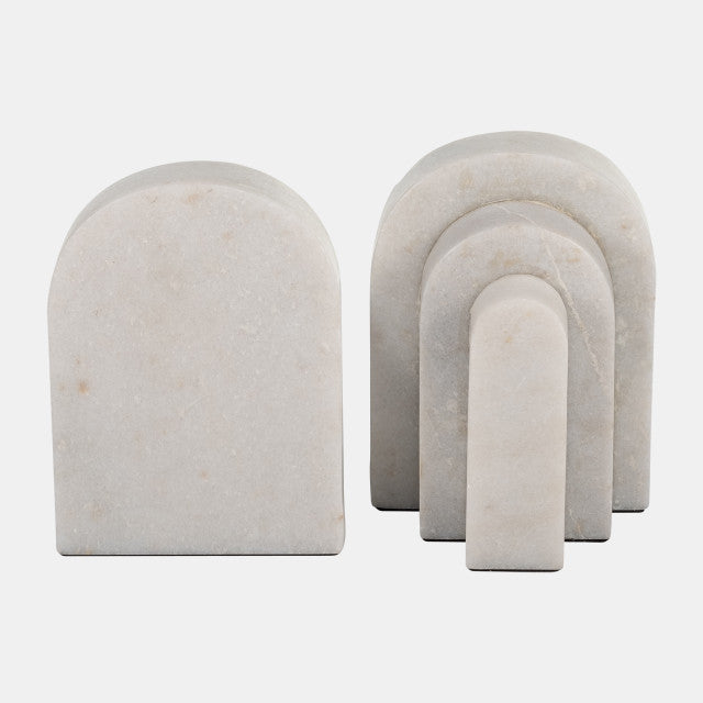 Marble Layered Arches Bookends