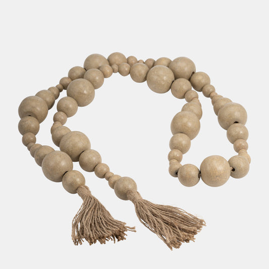 Wood Stone-Wash Bead Garland