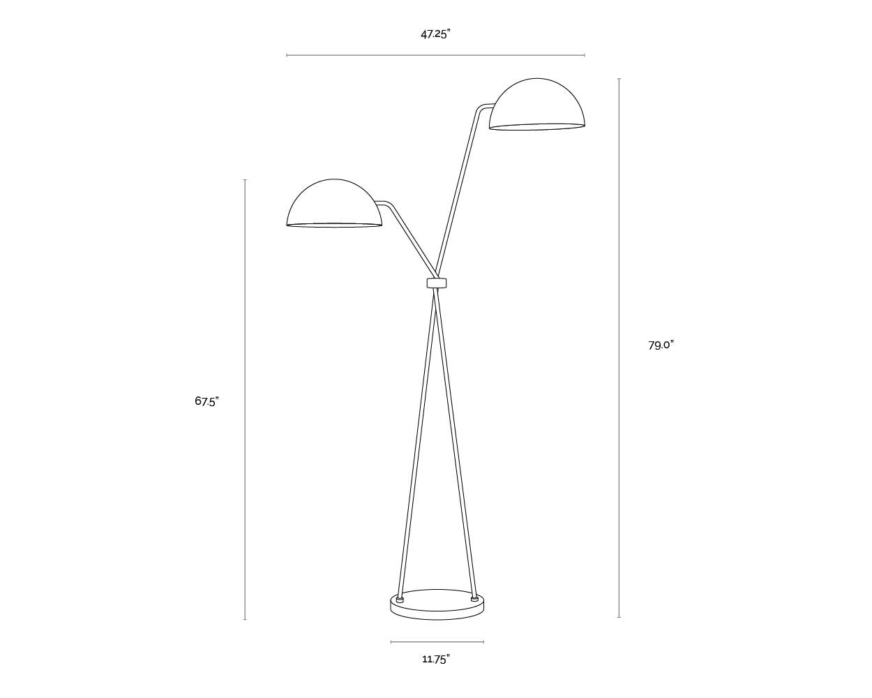 NAHLA FAVEN FLOOR LAMP - BLACK