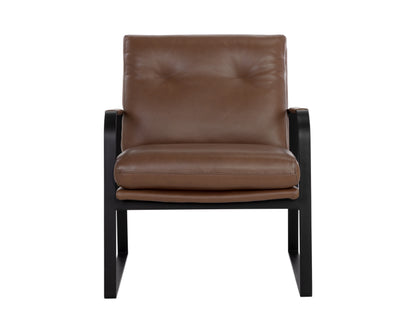 NAHLA STERLING LOUNGE CHAIR - MISSOURI MAHOGANY LEATHER