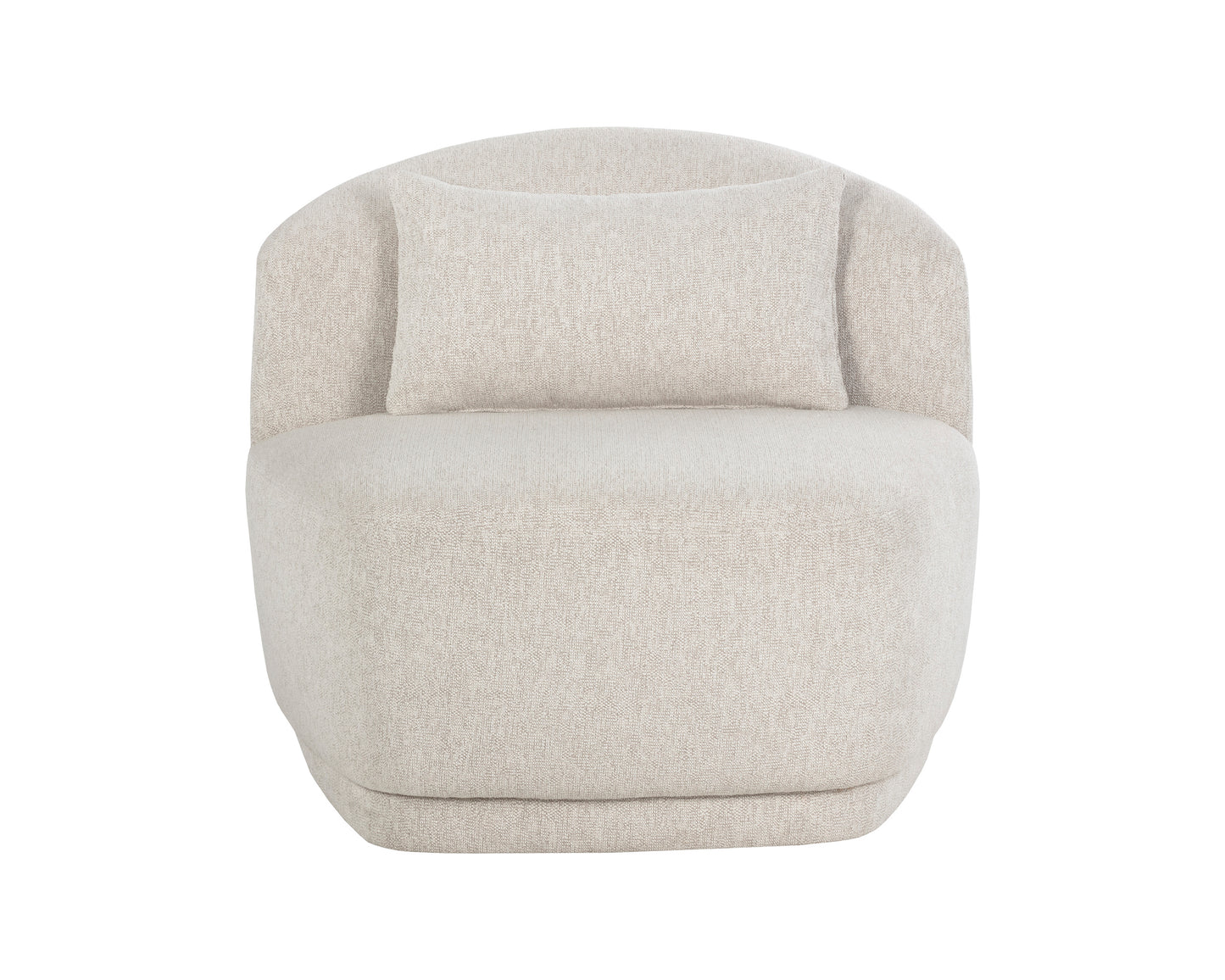 NAHLA SORAYA SWIVEL ARMLESS CHAIR - DOVE CREAM