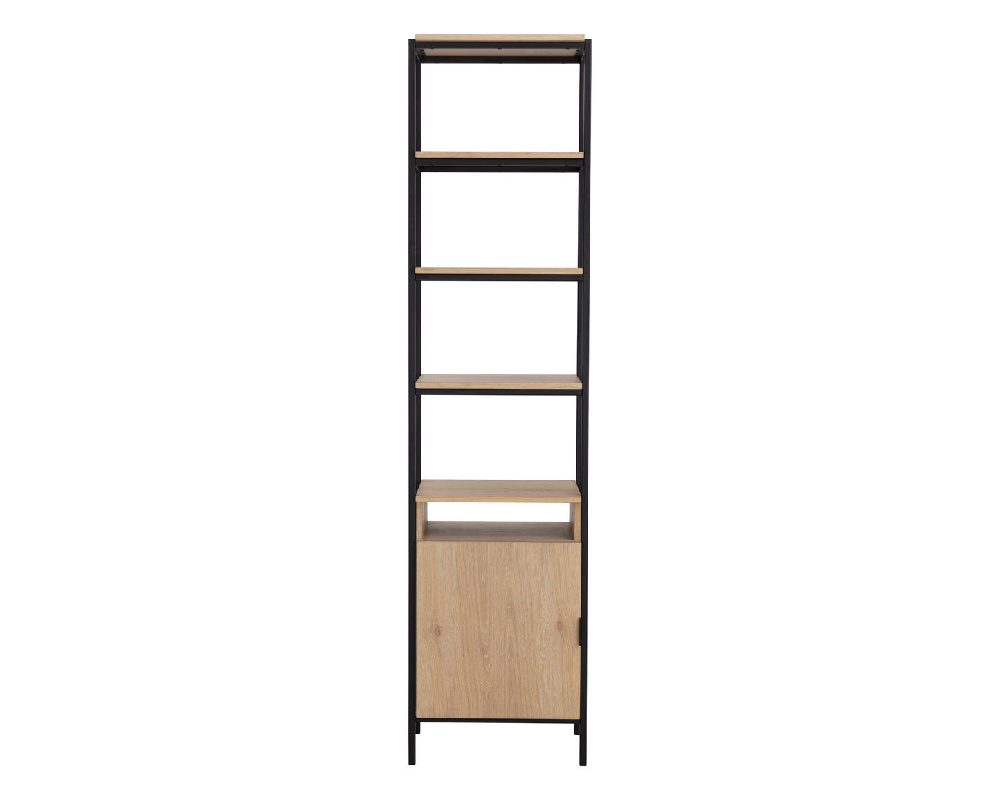 NAHLA AMBROSE MODULAR BOOKCASE - SMALL - RUSTIC OAK - BLACK