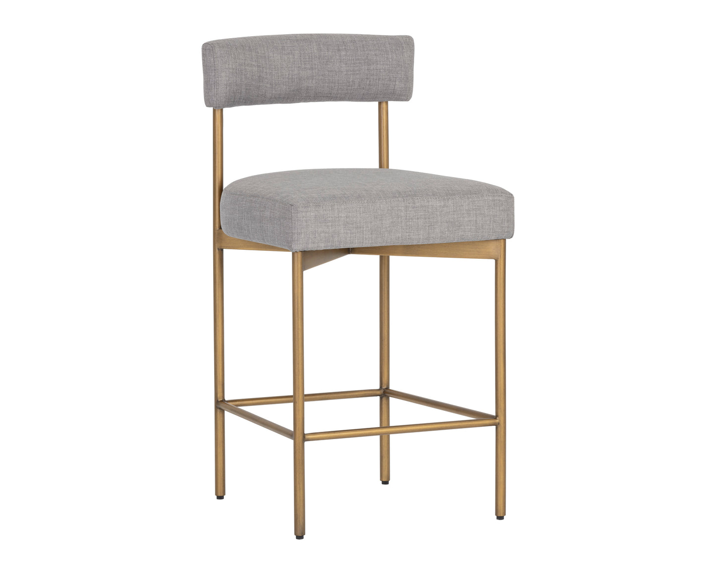 NAHLA SENECA COUNTER STOOL - ANTIQUE BRASS - ARENA CEMENT