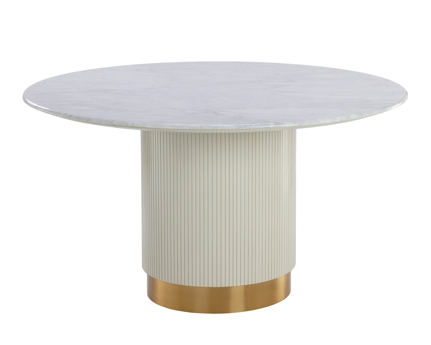 NAHLA PALOMA DINING TABLE - ROUND - WHITE MARBLE - 54"