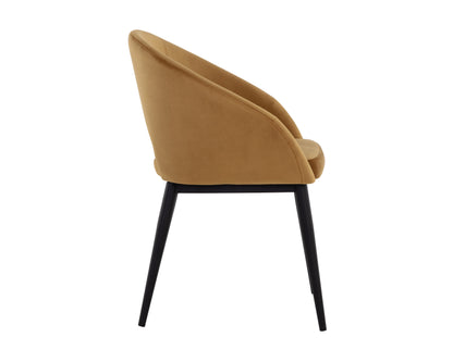 NAHLA THATCHER DINING ARMCHAIR - BLACK - GOLD SKY