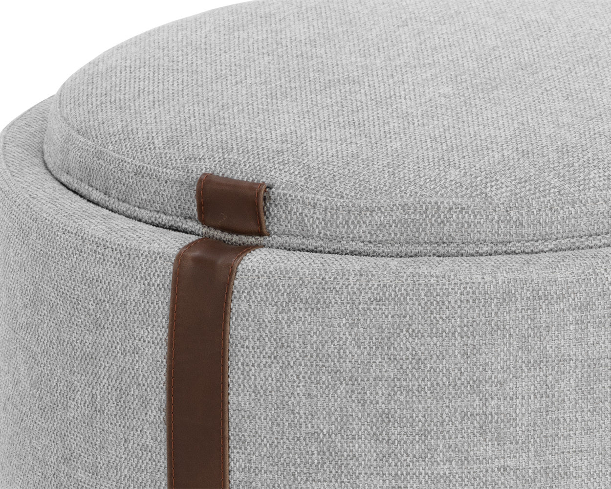 NAHLA BORELLI STORAGE OTTOMAN - BELFAST HEATHER GREY / AUTUMN CHESTNUT