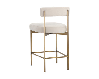 NAHLA SENECA COUNTER STOOL - ANTIQUE BRASS - DANNY IVORY