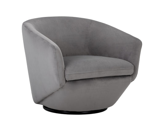 NAHLA TREVISO SWIVEL LOUNGE CHAIR - ANTONIO CHARCOAL