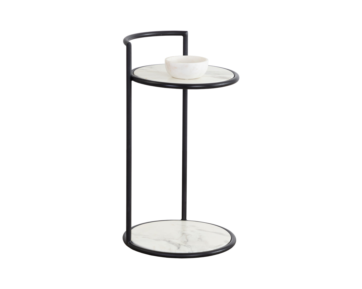 NAHLA PARGA END TABLE - BLACK - MARBLE LOOK