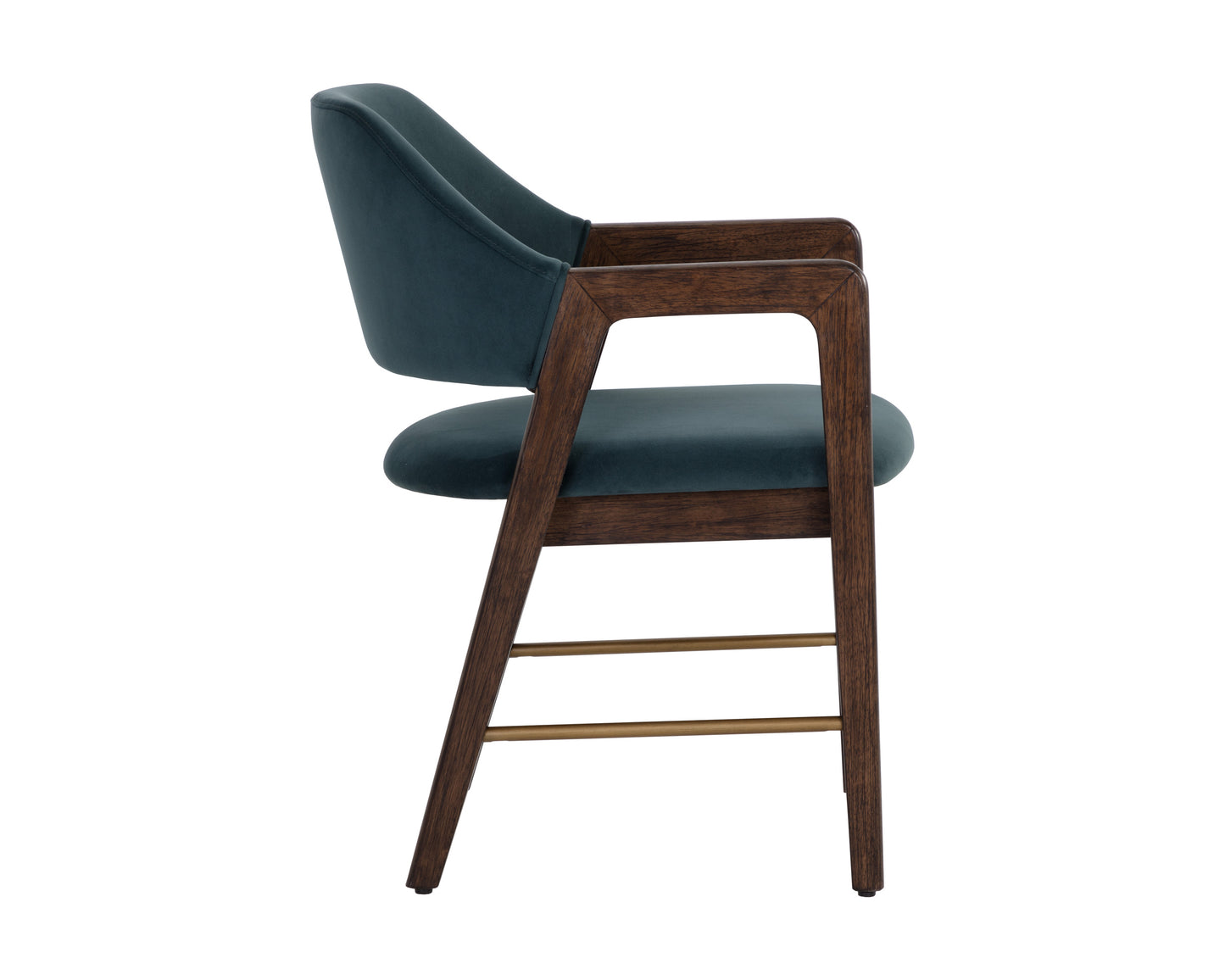 NAHLA MILTON DINING ARMCHAIR - SMOKE ACACIA - MEG DUSTY TEAL