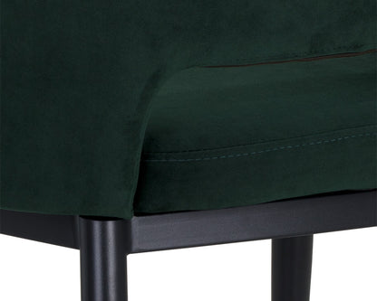 NAHLA THATCHER DINING ARMCHAIR - BLACK - DEEP GREEN SKY