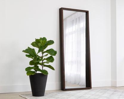 NAHLA FRESNO FLOOR MIRROR - NARROW - DARK BROWN