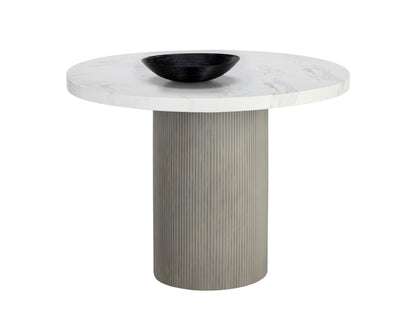 NAHLA NICOLETTE DINING TABLE - LIGHT GREY - MARBLE LOOK - 40"