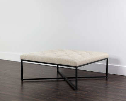 NAHLA ENDALL OTTOMAN - BLACK - DOVE CREAM