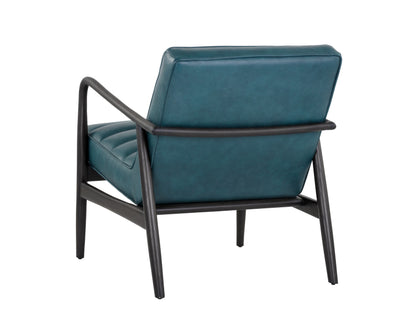 NAHLA LYRIC LOUNGE CHAIR - VINTAGE PEACOCK LEATHER