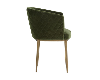 NAHLA CORNELLA DINING ARMCHAIR - FOREST GREEN