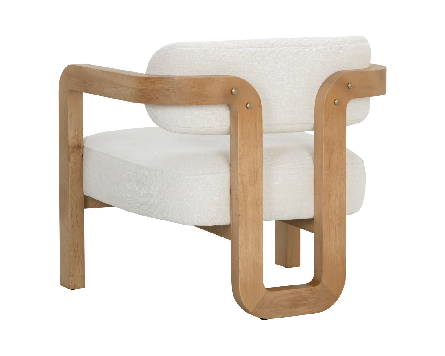 NAHLA MADRONE LOUNGE CHAIR - RUSTIC OAK - HEATHER IVORY TWEED