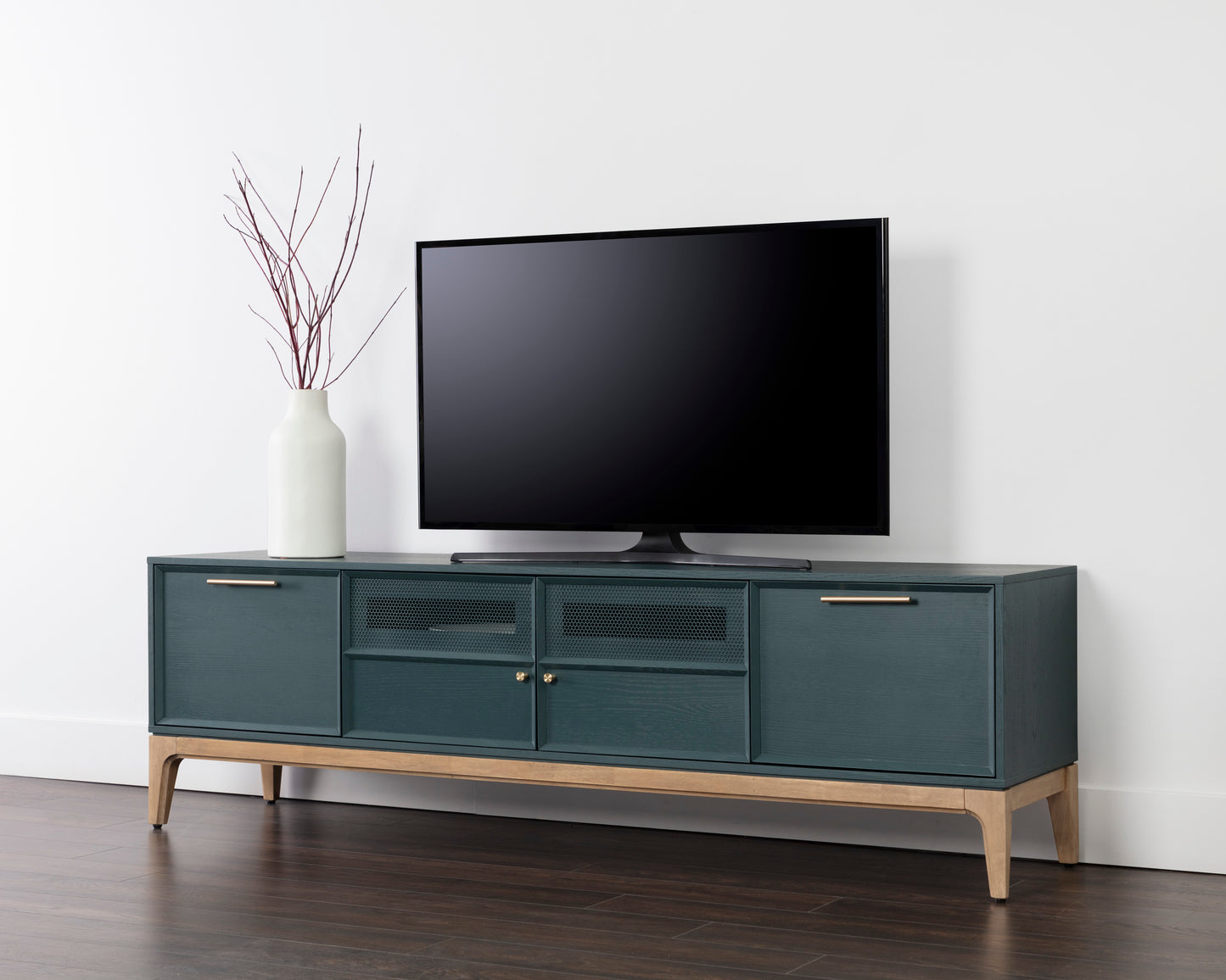 NAHLA RIVERO MEDIA CONSOLE AND CABINET - TEAL