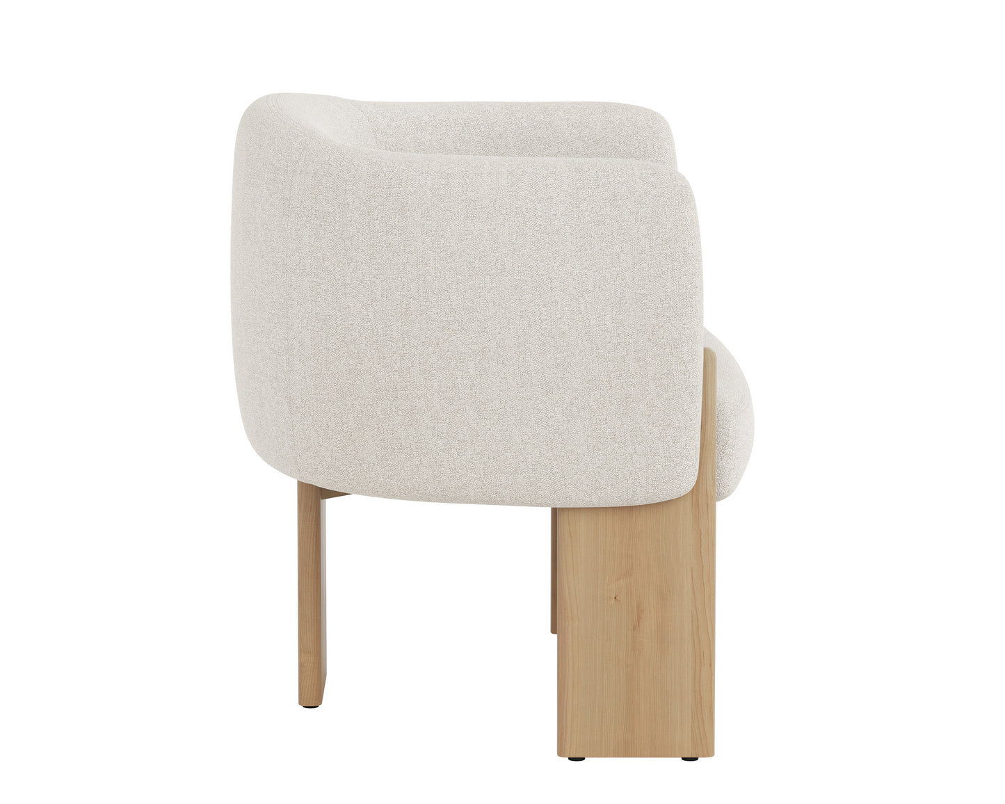 NAHLA TRINE LOUNGE CHAIR - RUSTIC OAK - DOVE CREAM