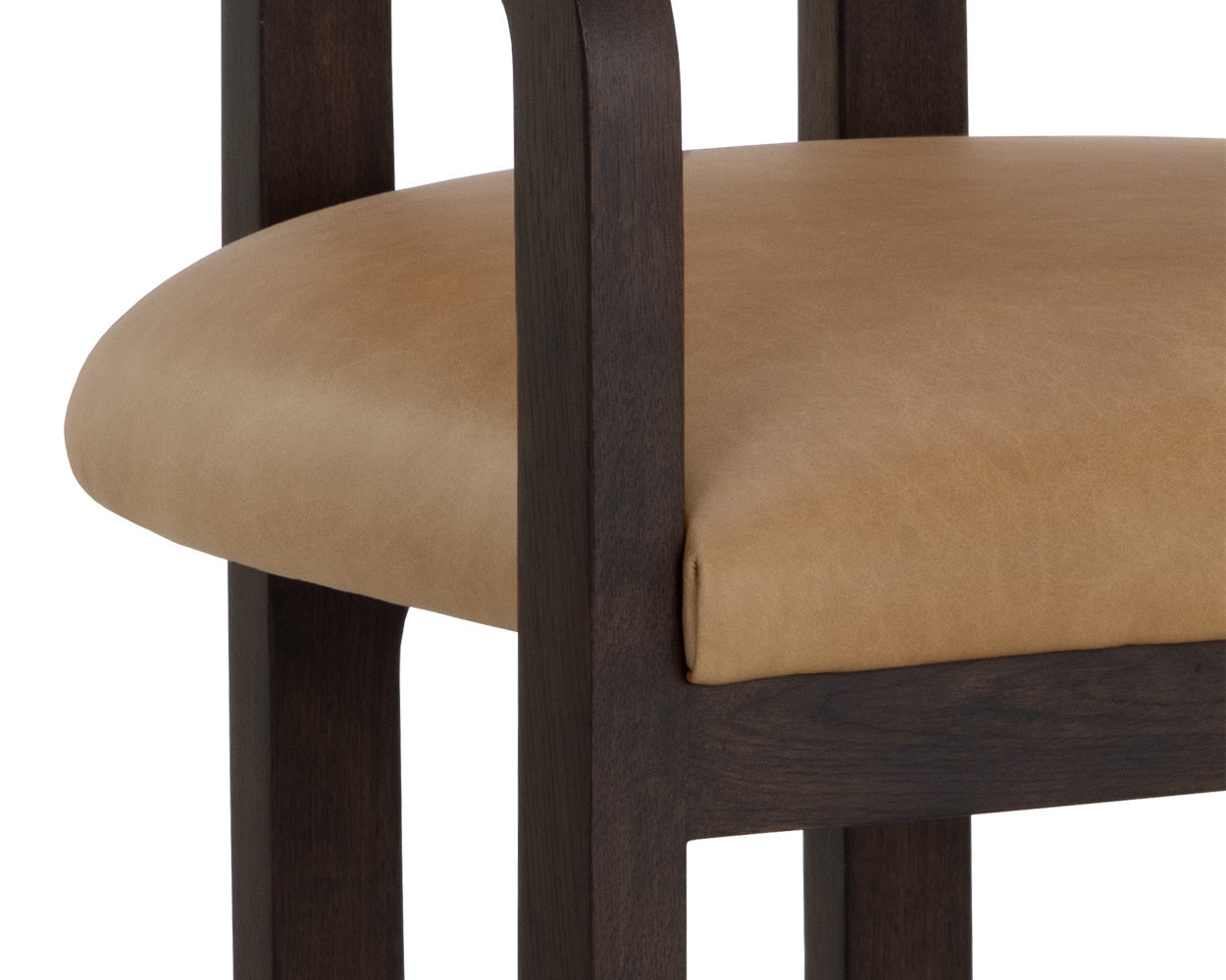 NAHLA MADRONE DINING ARMCHAIR - BROWN - LUDLOW SESAME LEATHER