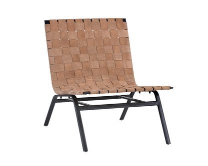 NAHLA OMARI LOUNGE CHAIR - SUEDE LIGHT TAN LEATHER