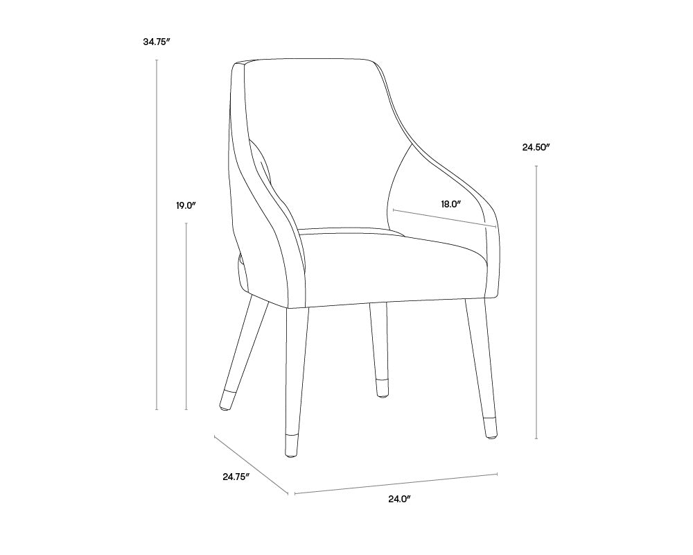 NAHLA ADELAIDE DINING ARMCHAIR - CALICO CREAM