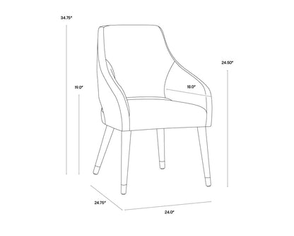 NAHLA ADELAIDE DINING ARMCHAIR - CALICO CREAM