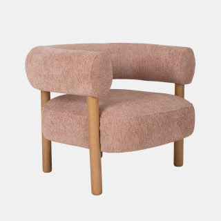 Round-Back Accent Chair With Wood Legs