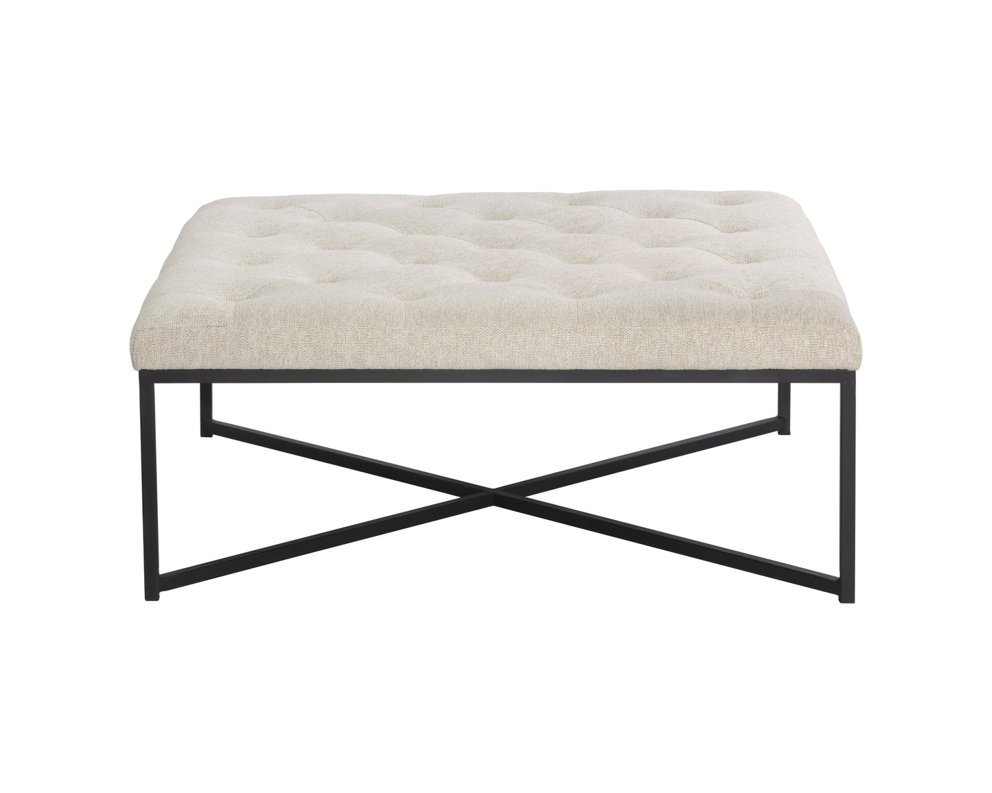 NAHLA ENDALL OTTOMAN - BLACK - DOVE CREAM