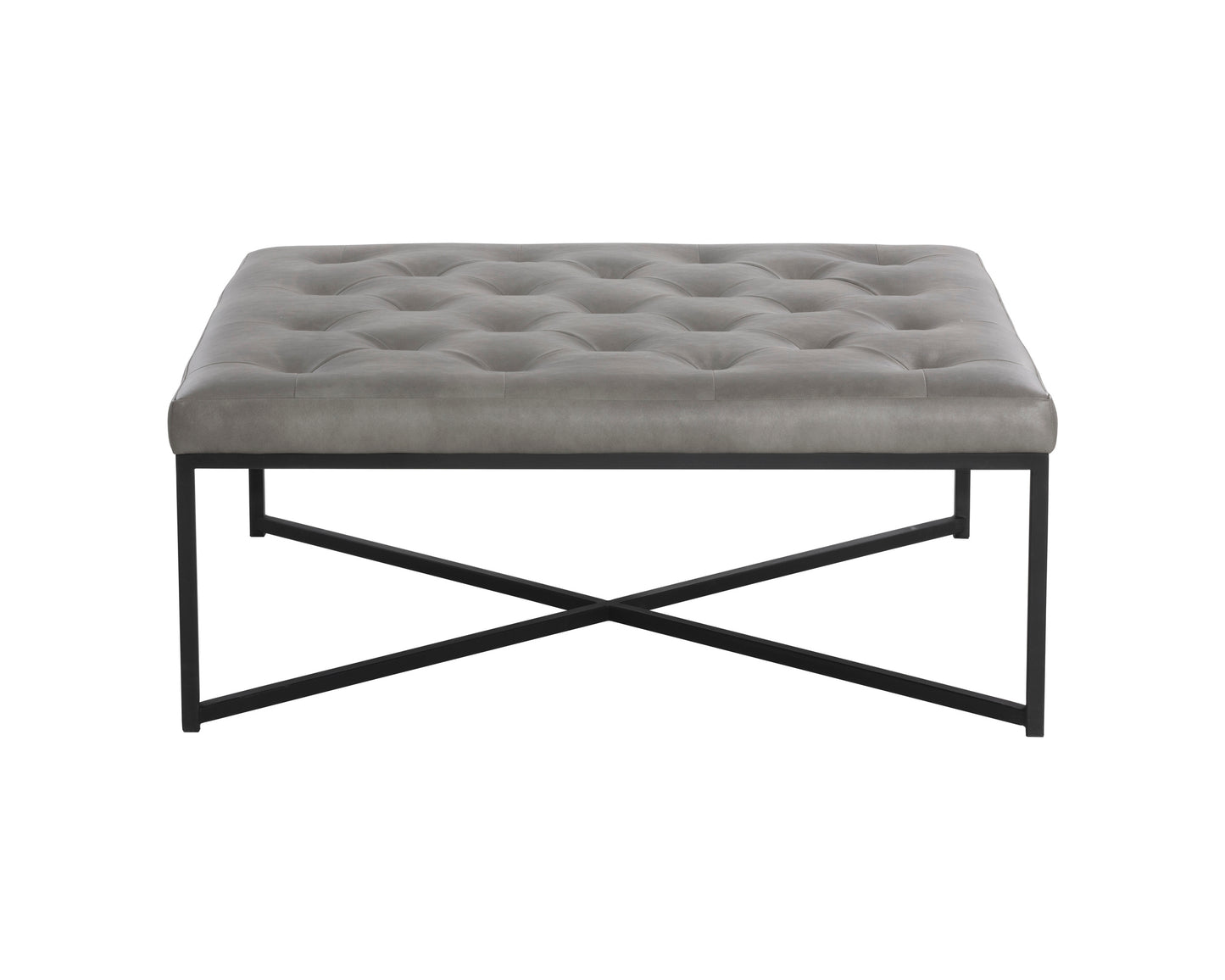 NAHLA ENDALL OTTOMAN - BLACK - BRAVO METAL