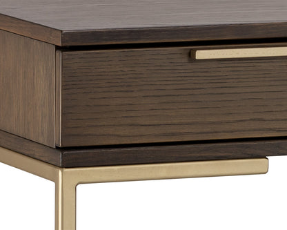 NAHLA REBEL DESK - GOLD - RAW UMBER