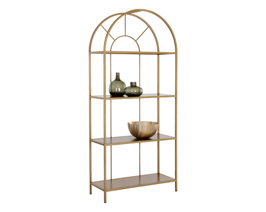 NAHLA ALCOVE BOOKCASE - GOLD