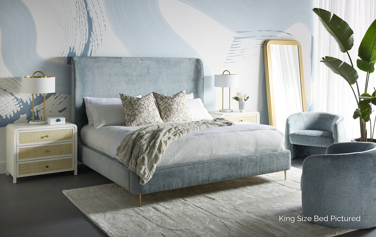 NAHLA TIERRA BED - QUEEN - BERGEN FRENCH BLUE