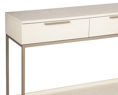 NAHLA REBEL CONSOLE TABLE WITH DRAWERS - CHAMPAGNE GOLD - CREAM