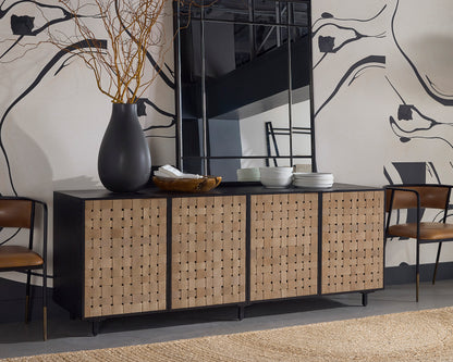 NAHLA OMARI SIDEBOARD - LARGE - SUEDE LIGHT TAN LEATHER