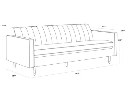 NAHLA YOSI SOFA - MOSS GREEN