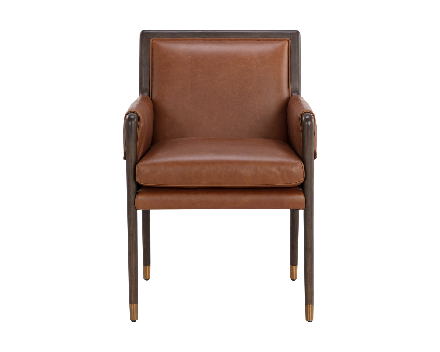 NAHLA MAUTI DINING ARMCHAIR - BROWN - SHALIMAR TOBACCO LEATHER