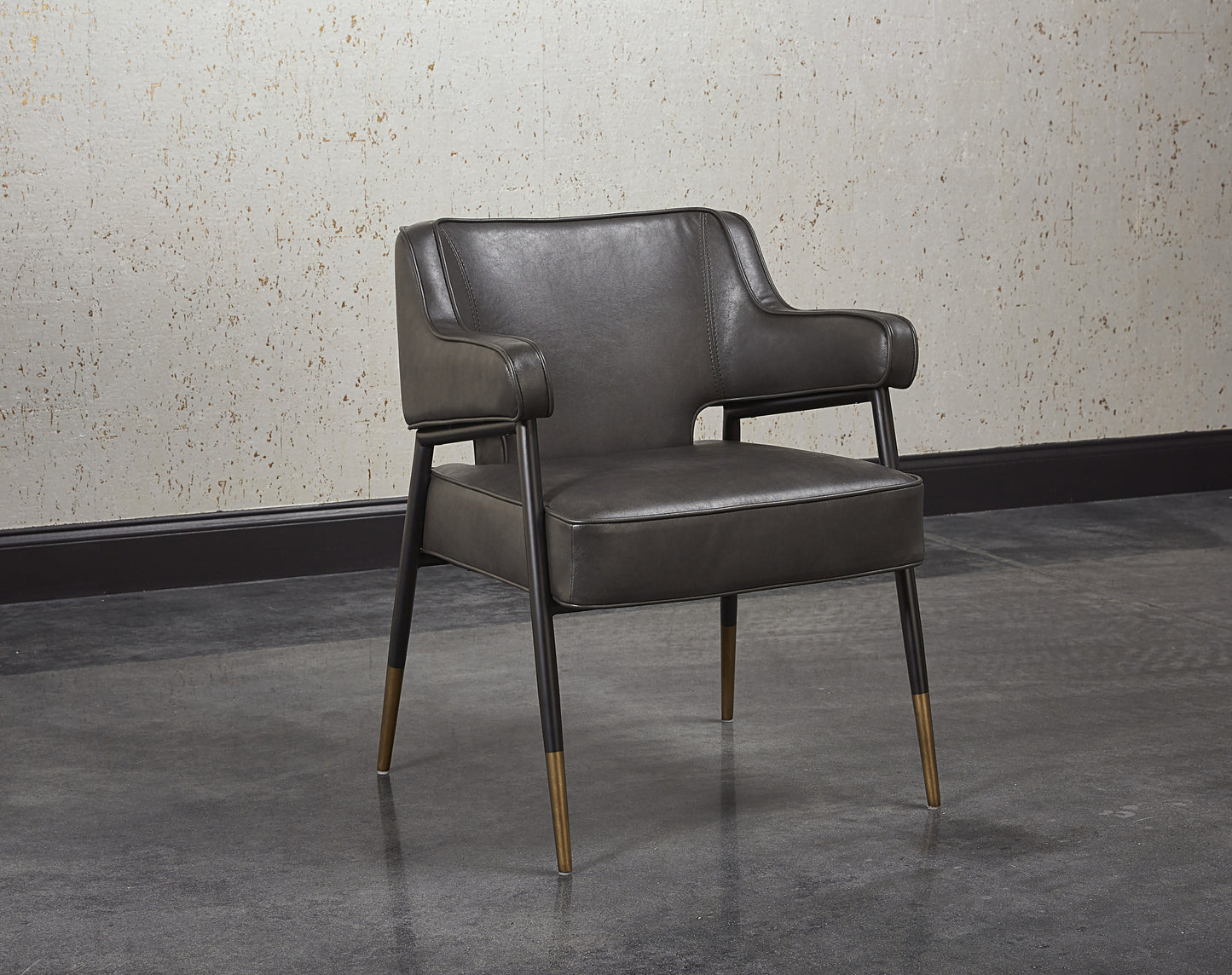 NAHLA DEROME DINING ARMCHAIR - BRAVO PORTABELLA