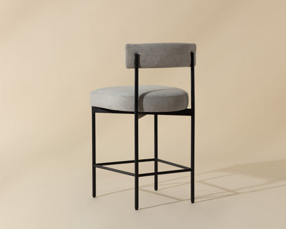 NAHLA SENECA COUNTER STOOL - BLACK - POLO CLUB STONE